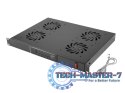Panel wentylacyjny LCD poziomy 1U z termostatem do szaf, 19 cali, 4 wentylatory, 230V, czarny