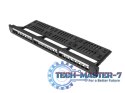 Patch panel pusty 24 porty 1U 19 cali czarny z organizerem do modułów keystone