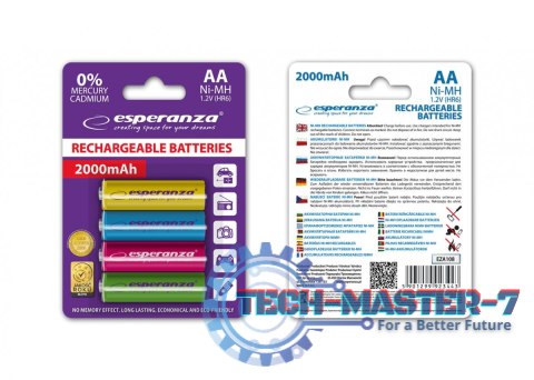 Akumulatory AA 2000mAh 4szt. mix kolorów Akumulatory AA 2000mAh 4szt. mix kolorów