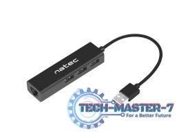 Hub USB Dragonfly 3 porty USB 2.0 + RJ45