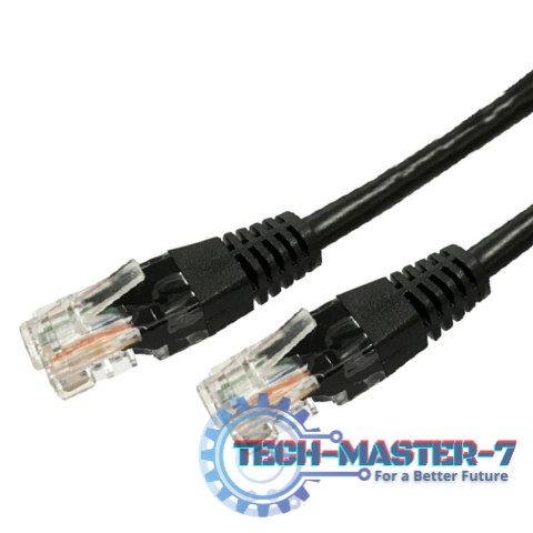 Kabel Patchcord miedziany kat.5e RJ45 UTP 7,5m. czarny Kabel Patchcord miedziany kat.5e RJ45 UTP 7,5m. czarny