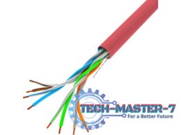 Kabel LAN UTP 100Mb/s 305m drut cca czerwony