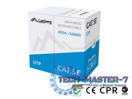 Kabel UTP Kat.5E CU 305 m drut szary
