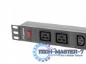 Listwa zasilająca Rack PDU 19 cali 1U 16A 2X C19 8X IEC C13 czarny C20