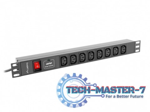 Listwa zasilająca Rack PDU 19 cali 1U 16A 8X IEC C13 2m czarna C20 Listwa zasilająca Rack PDU 19 cali 1U 16A 8X IEC C13 2m czarna C20