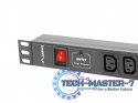 Listwa zasilająca Rack PDU 19 cali 1U 16A 8X IEC C13 2m czarna C20