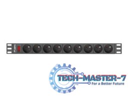 Listwa zasilająca rack PDU 19 cali 1U 16A 9X 230V PL 3m czarny