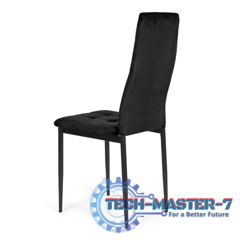Komplet 4 krzeseł czarne krzesło welurowe do jadalni i salonu ModernHome ModernHome Komplet 4 krzeseł czarne krzesło welurowe do jadalni i salonu ModernHome ModernHome