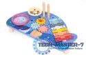 Stolik z instrumentami stół muzyczny cymbałki talerz perkusyjny tarka motyw morski ECOTOYS ECOTOYS
