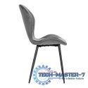 Zestaw 4 krzeseł do salonu jadalni nowoczesne krzesło szary welur ModernHome ModernHome