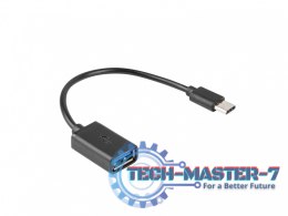 Adapter USB C(M)-USB-A (F)2.0 0.15M OTG Czarny