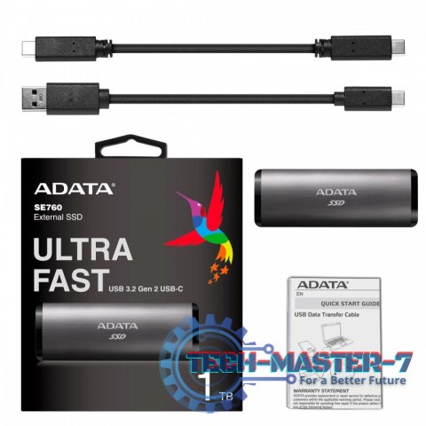 Dysk zewnętrzny SSD SE760 1TB USB3.2-A/C Tytanowy Dysk zewnętrzny SSD SE760 1TB USB3.2-A/C Tytanowy