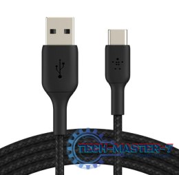 Kabel Braided USB-C USB-A 2m czarny