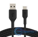 Kabel Braided USB-C USB-A 3m czarny
