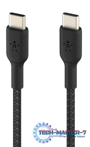 Kabel Braided USB-C USB-C 1m czarny Kabel Braided USB-C USB-C 1m czarny