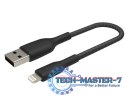 Kabel Braided USB- Lightning 15cm czarny