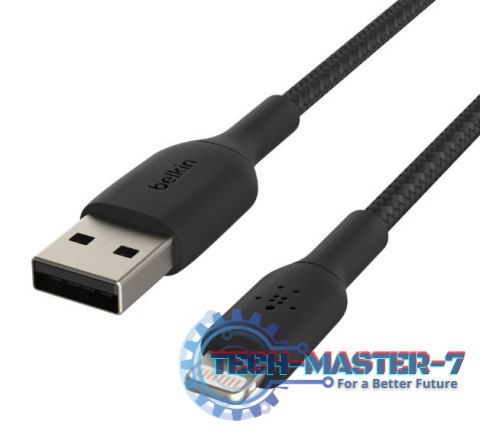 Kabel Braided USB- Lightning 2m czarne Kabel Braided USB- Lightning 2m czarne