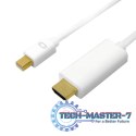 Kabel mini DisplayPort do HDMI,4K, 2m Biały