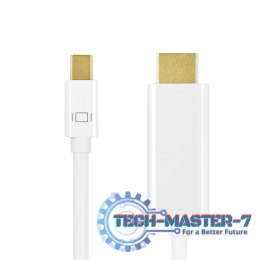 Kabel mini DisplayPort do HDMI,4K, 3m Biały