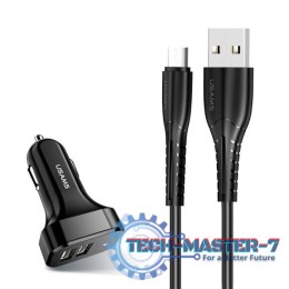 Ładowarka samochodowa 2xUSB C13 2.1A microUSB czarny NTU35MC13TZ