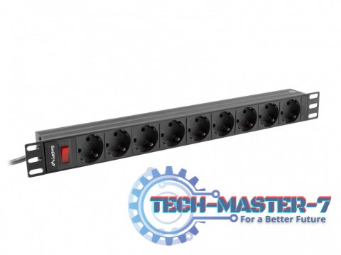 Listwa zasilająca Rack PDU 19 cali 1U 16A 9xSchuko 3m Czarna Listwa zasilająca Rack PDU 19 cali 1U 16A 9xSchuko 3m Czarna