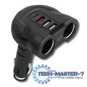Samochodowy rozdzielacz gniazda zapalniczki 12-24V | 52W | 2.4A |2xUSB | USB QC 3.0 | USB-C PD | 2xgniazdo zapalniczki