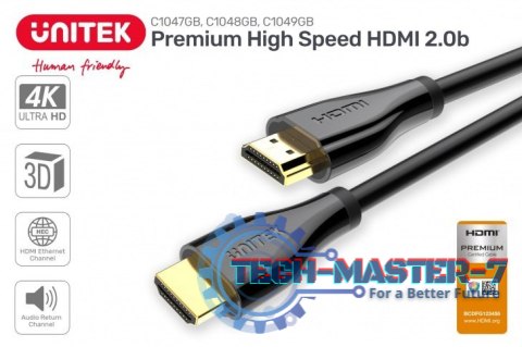 Kabel HDMI 2.0 PREMIUM CERTIFIED, 1,5M, M/M; C1047GB Kabel HDMI 2.0 PREMIUM CERTIFIED, 1,5M, M/M; C1047GB