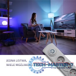 Listwa antyprzepięciowa 5 gniazd | 3m | szara