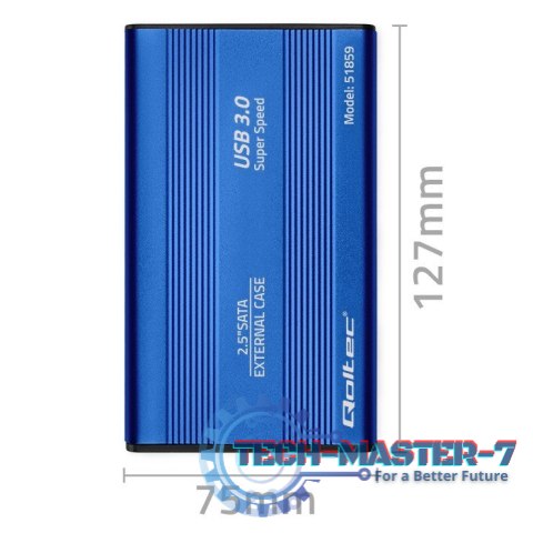Obudowa na dysk HDD/SSD 2.5 cala SATA3 | USB 3.0 | Niebieska Obudowa na dysk HDD/SSD 2.5 cala SATA3 | USB 3.0 | Niebieska