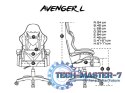 Fotel dla graczy Avenger L Czarno-biały