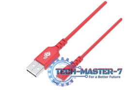 Kabel USB-USB C 1m silikonowy czerwony Quick Charge