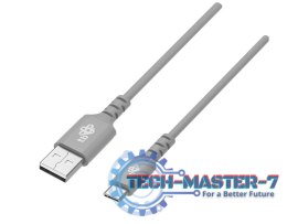 Kabel USB-USB C 1m silikonowy szary Quick Charge