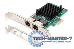Karta sieciowa przewodowa PCI Express 2x RJ45 Gigabit 10/100/1000Mbps Low Profile
