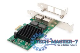 Karta sieciowa przewodowa PCI Express 2x RJ45 Gigabit 10/100/1000Mbps Low Profile