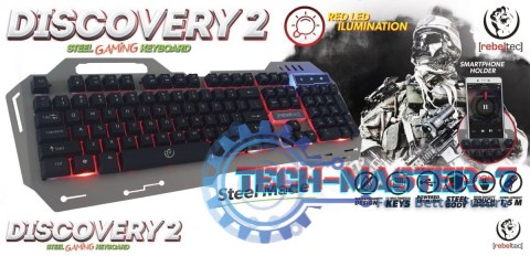 Klawiatura metalowa podwietlana gaming Rebeltec DISCOVERY 2 Klawiatura metalowa podwietlana gaming Rebeltec DISCOVERY 2