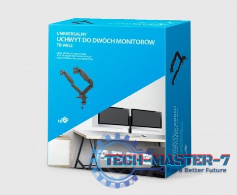 Uchwyt TB-MG2 do dwóch monitorów na sprężynie gazowej do 27 cali 2x8kg Uchwyt TB-MG2 do dwóch monitorów na sprężynie gazowej do 27 cali 2x8kg