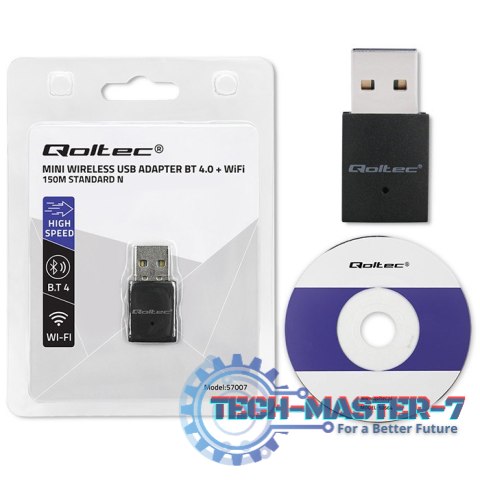 Bezprzewodowy mini adapter Wi-Fi | BT 4.0 USB | standard N Bezprzewodowy mini adapter Wi-Fi | BT 4.0 USB | standard N