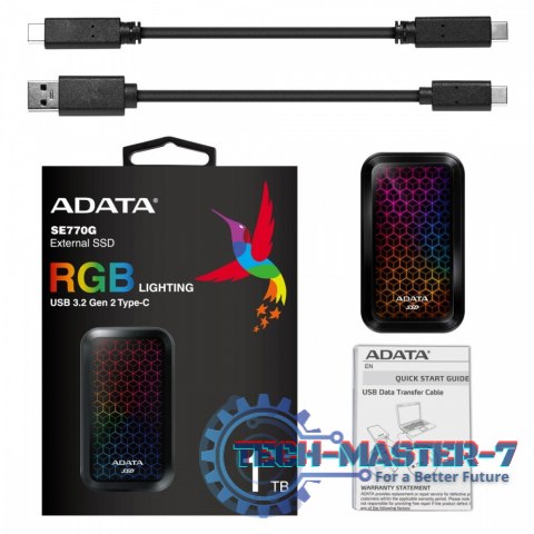 Dysk zewnętrzny SSD SE770 1TB USB3.2-A/C RGB Dysk zewnętrzny SSD SE770 1TB USB3.2-A/C RGB