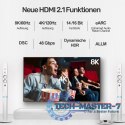 Kabel HDMI M/M 2m; v2.1; 8K; 120Hz; UHD; C138W
