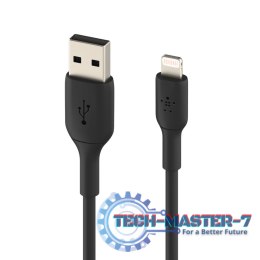 PVC USB-A to Lig htning 1m Black