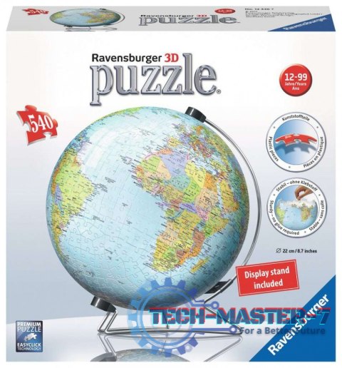 Puzzle 540 elementów 3D Kula Dziecinny globus Puzzle 540 elementów 3D Kula Dziecinny globus