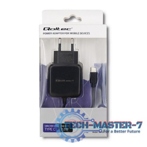 Ładowarka sieciowa 5V | 2.4A | 12W | USB typ C | Czarna Ładowarka sieciowa 5V | 2.4A | 12W | USB typ C | Czarna