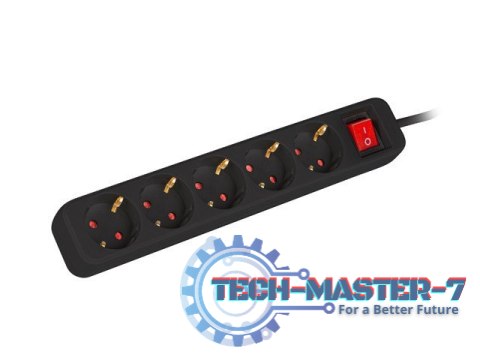 Listwa przedłużacz 3m 5x230 c PS1-05F-0300-BK Listwa przedłużacz 3m 5x230 c PS1-05F-0300-BK