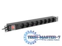 Listwa zasilająca Rack PDU 19 1U 16A 8X schuko 2M czarna