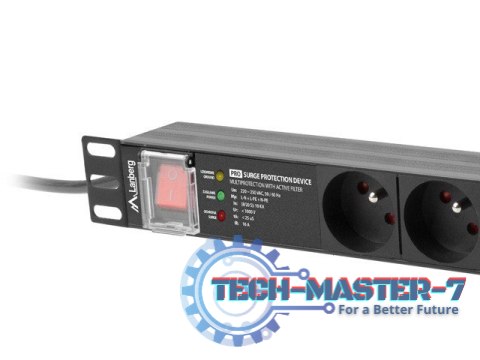 Listwa zasilająca rack PDU 19 cali 1U 16A 7X 230V PL SPD-3MP 2m czarna Listwa zasilająca rack PDU 19 cali 1U 16A 7X 230V PL SPD-3MP 2m czarna