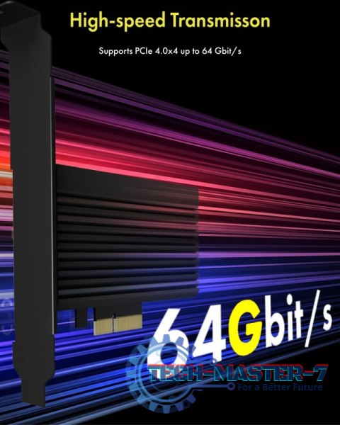 Karta PCI na M.2 SSD NVMe IB-PCI208-HS z radiatorem Karta PCI na M.2 SSD NVMe IB-PCI208-HS z radiatorem
