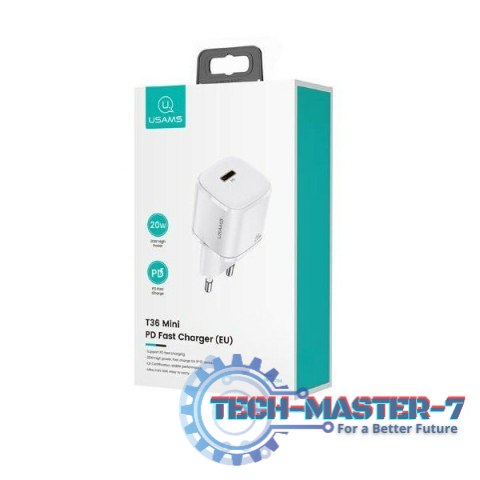 Ładowarka sieciowa 20W 1xUSB-C T36 PD3.0 Fast Charging Only Head Biała Ładowarka sieciowa 20W 1xUSB-C T36 PD3.0 Fast Charging Only Head Biała