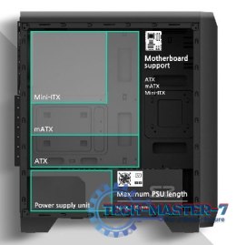 Obudowa S2 TG ATX Mid Tower PC Case TG fan x3