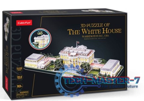 Puzzle 3D LED Biały Dom Puzzle 3D LED Biały Dom