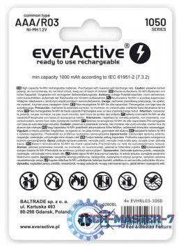 Akumulatory paluszki R03/AAA 1000 mAH blister 4 szt.